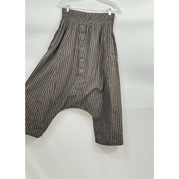 DRESS TO KILL Jane Mohr Sz 1 S Brown Stripe Drop Crotch Pants - Picture 5 of 6